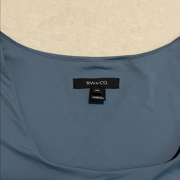 RW&CO. Slate Blue Long Sleeve Blouse - Picture 2 of 3